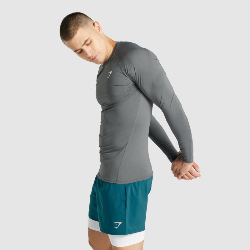 Camiseta Gymshark Element Baselayer Long Sleeve Charcoal | 86YTOFBNM