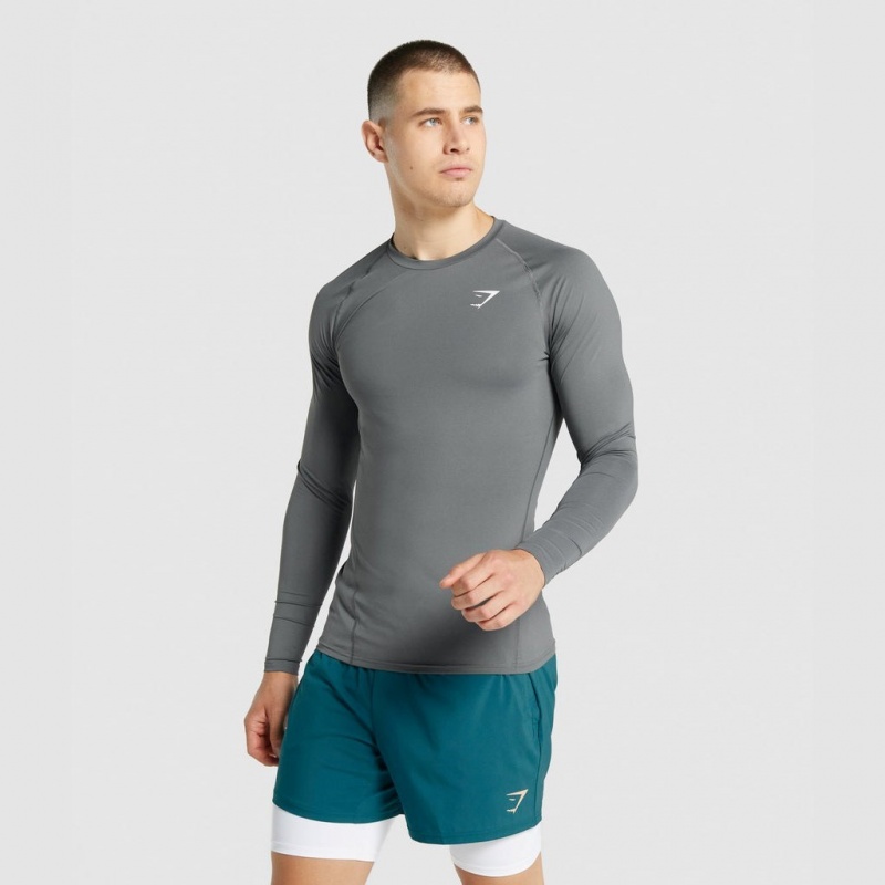 Camiseta Gymshark Element Baselayer Long Sleeve Charcoal | 86YTOFBNM