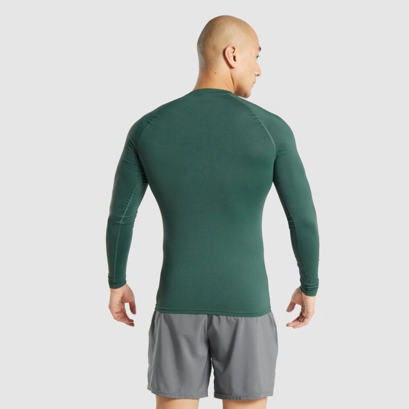 Camiseta Gymshark Element Baselayer Long Sleeve Verde Oscuro | 43HUFMKTG