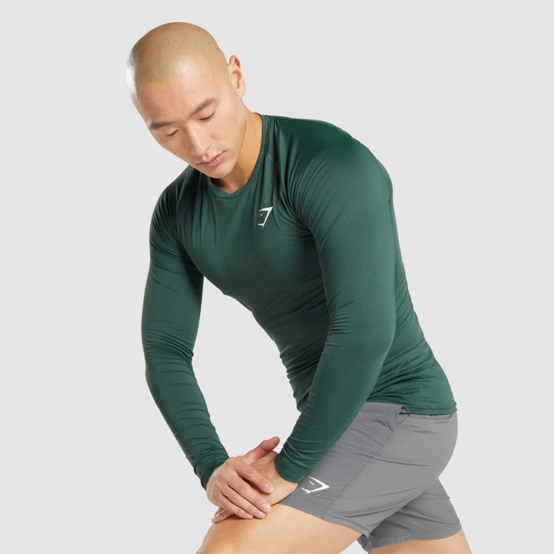 Camiseta Gymshark Element Baselayer Long Sleeve Verde Oscuro | 43HUFMKTG