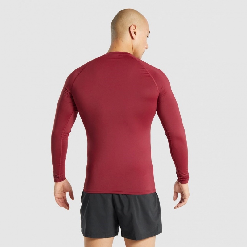 Camiseta Gymshark Element Baselayer Long Sleeve Burdeos | 09UDFOZSJ