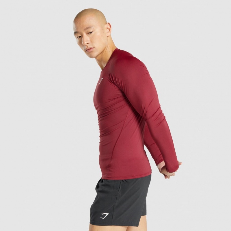 Camiseta Gymshark Element Baselayer Long Sleeve Burdeos | 09UDFOZSJ