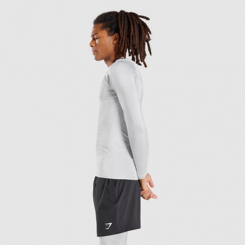 Camiseta Gymshark Element Baselayer Long Sleeve Gris Claro | 63HQFZUBV