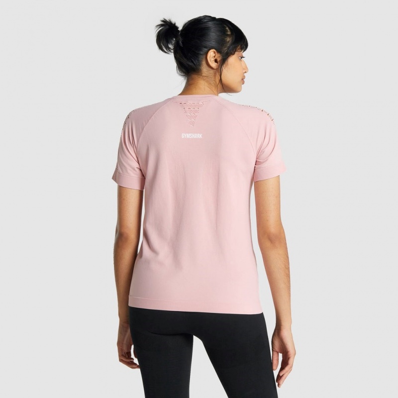 Camiseta Gymshark Energy Seamless Rosas Claro | 78DCOZNXF