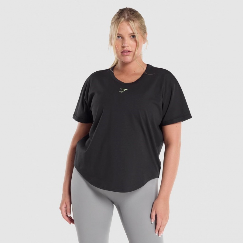 Camiseta Gymshark Entrenamiento Alone Estampadas Negras | 06HJCFKIW