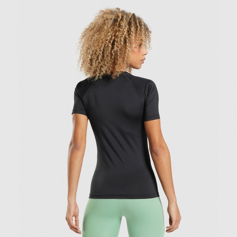 Camiseta Gymshark Entrenamiento Baselayer Negras | 50WJTLECQ