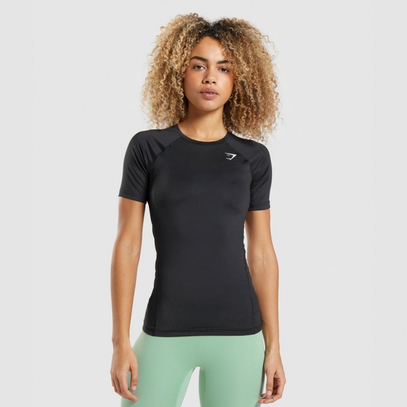 Camiseta Gymshark Entrenamiento Baselayer Negras | 50WJTLECQ