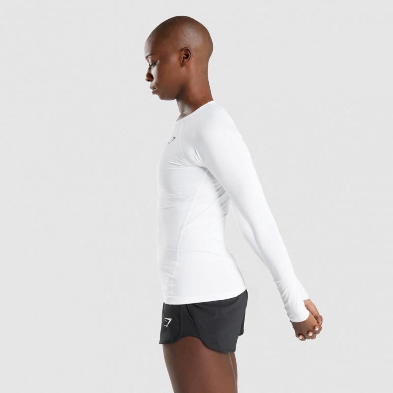 Camiseta Gymshark Entrenamiento Baselayer Long Sleeve Blancas | 49ZVRCFYX