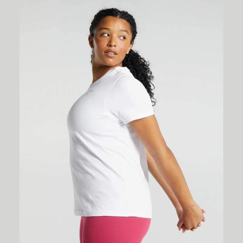Camiseta Gymshark Entrenamiento Basic Tee Blancas | 17EASMVUJ