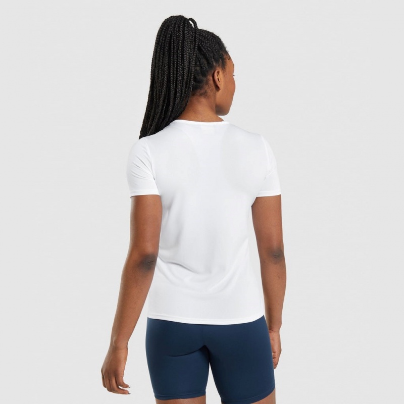 Camiseta Gymshark Entrenamiento Blancas | 98IDFTXSV