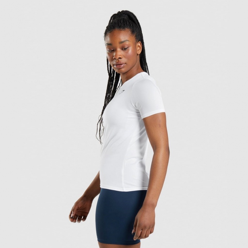 Camiseta Gymshark Entrenamiento Blancas | 98IDFTXSV