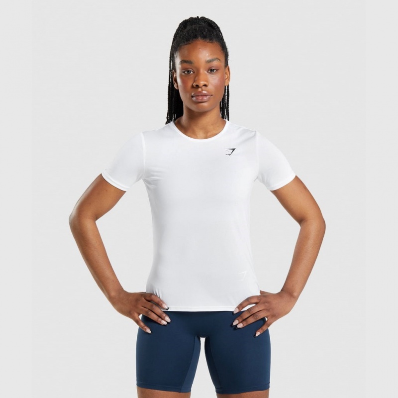 Camiseta Gymshark Entrenamiento Blancas | 98IDFTXSV