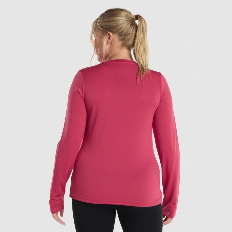Camiseta Gymshark Entrenamiento Long Sleeve Rosas | 14JFCESTO
