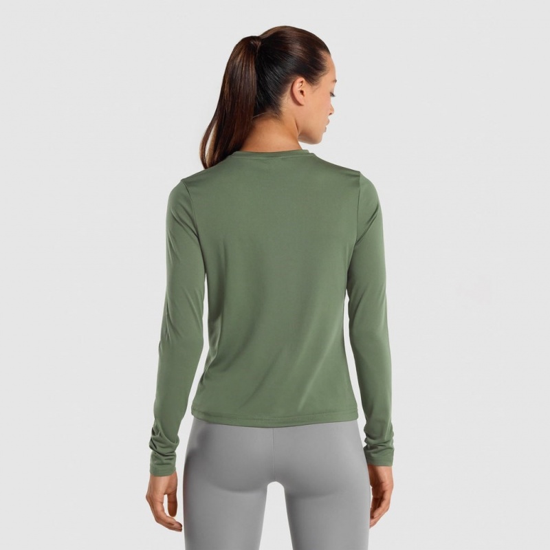 Camiseta Gymshark Entrenamiento Long Sleeve Verde | 52NYCBPQH
