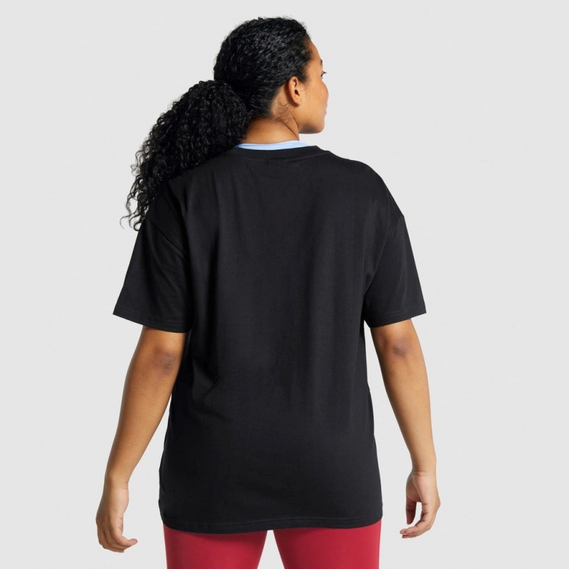 Camiseta Gymshark Entrenamiento Oversized Negras | 07XWQBVSF