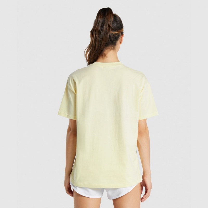 Camiseta Gymshark Entrenamiento Oversized Amarillo Claro | 09AXHIOCP