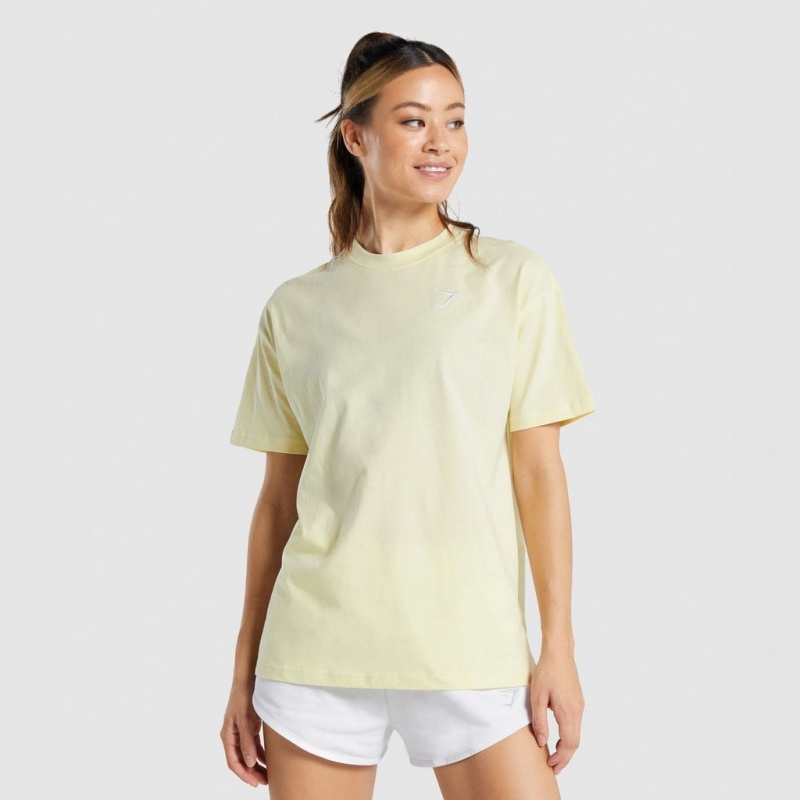 Camiseta Gymshark Entrenamiento Oversized Amarillo Claro | 09AXHIOCP