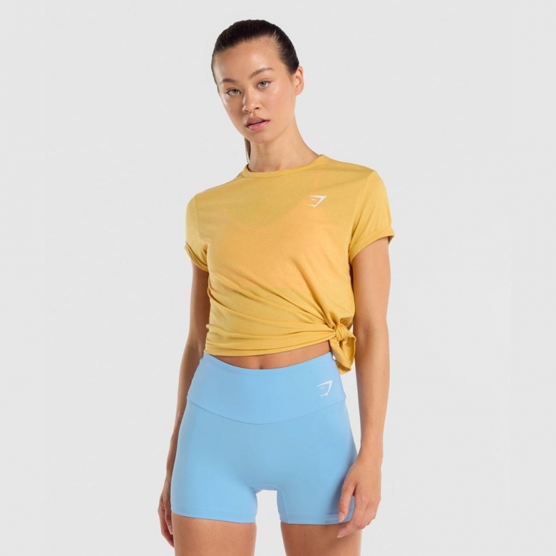 Camiseta Gymshark Essential Amarillo | 57JCORVAL