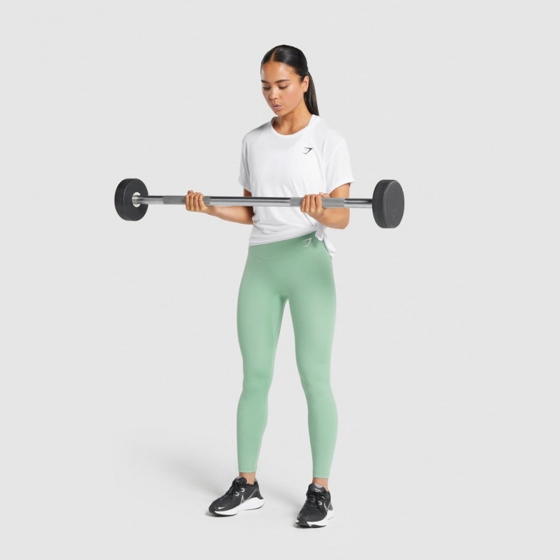 Camiseta Gymshark Essential Blancas | 48KNEFPWT