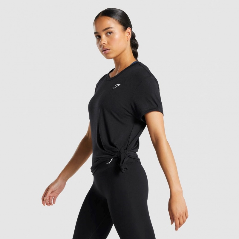 Camiseta Gymshark Essential Negras | 59DYVFXGZ