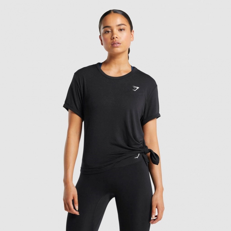 Camiseta Gymshark Essential Negras | 59DYVFXGZ