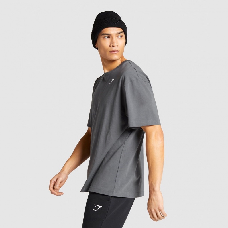 Camiseta Gymshark Essential Oversized Charcoal | 50XDISQPK