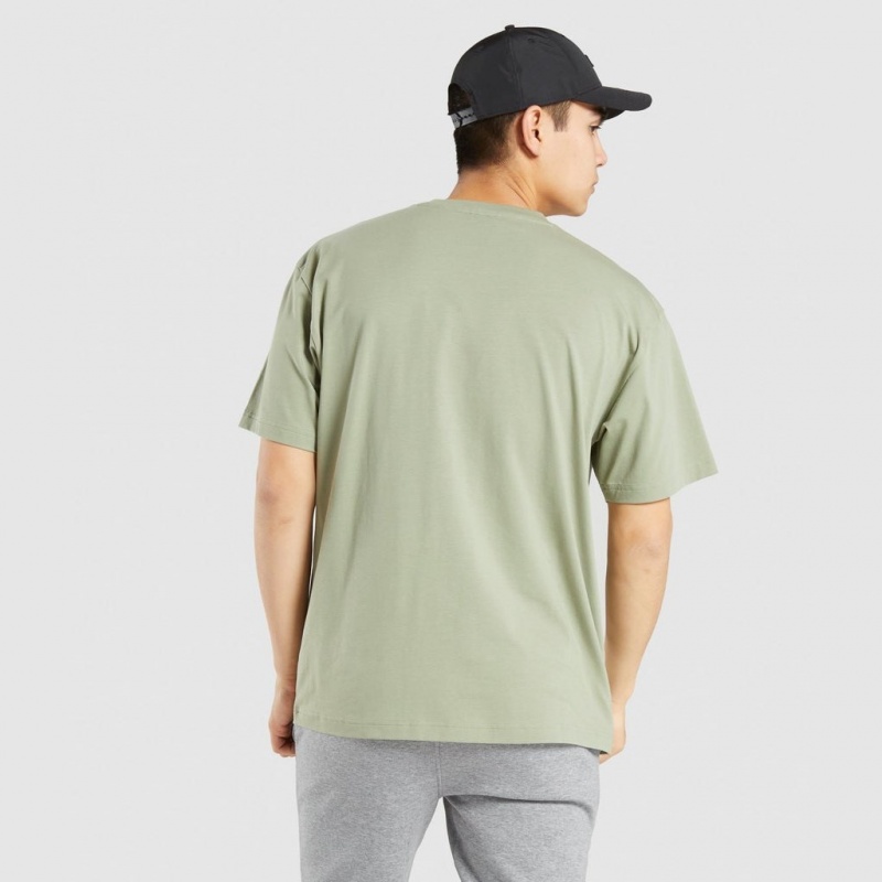 Camiseta Gymshark Essential Oversized Verde Claro | 08BRIDNVL