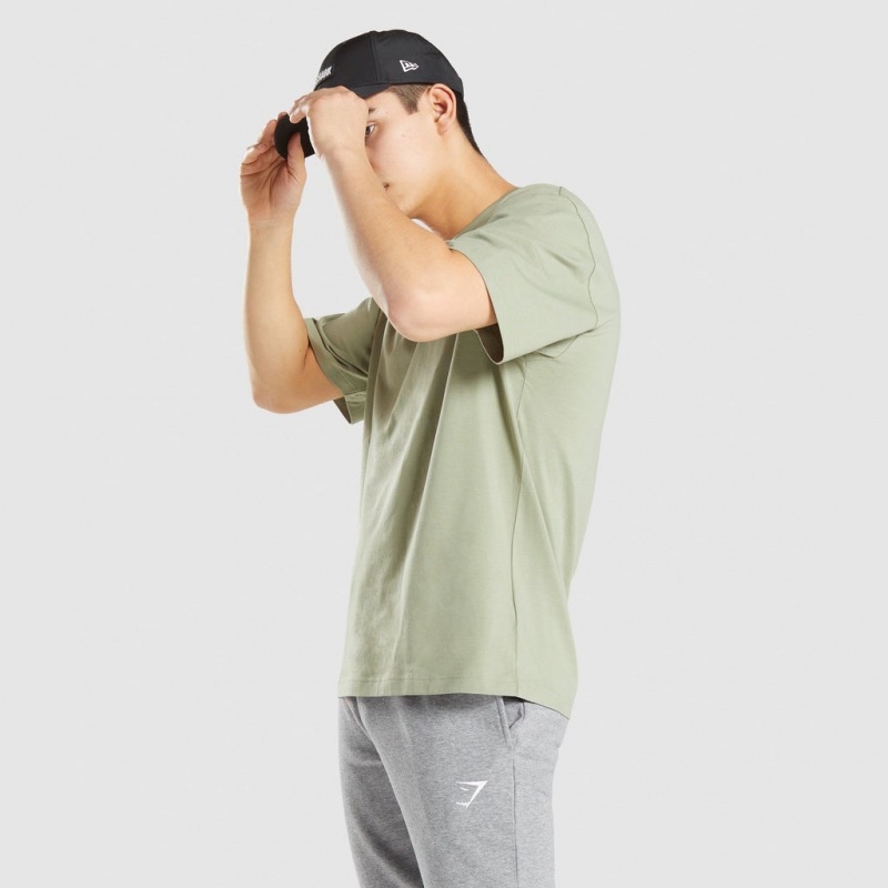 Camiseta Gymshark Essential Oversized Verde Claro | 08BRIDNVL