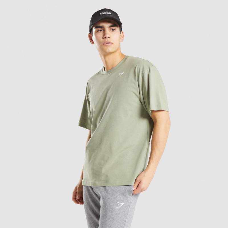 Camiseta Gymshark Essential Oversized Verde Claro | 08BRIDNVL