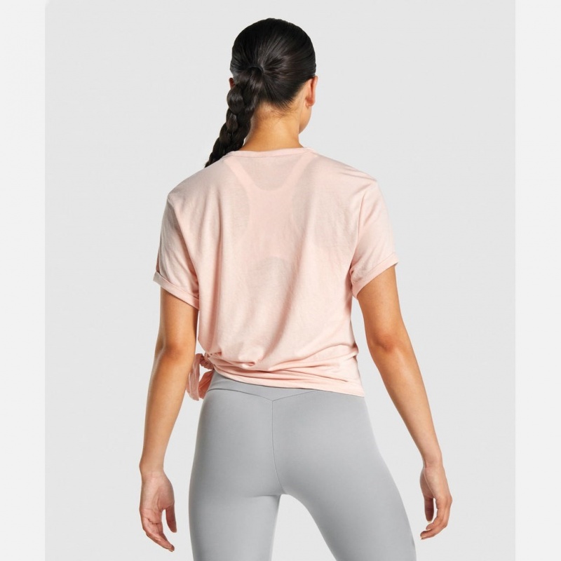 Camiseta Gymshark Essential Rosas Claro | 40ZJCKANQ