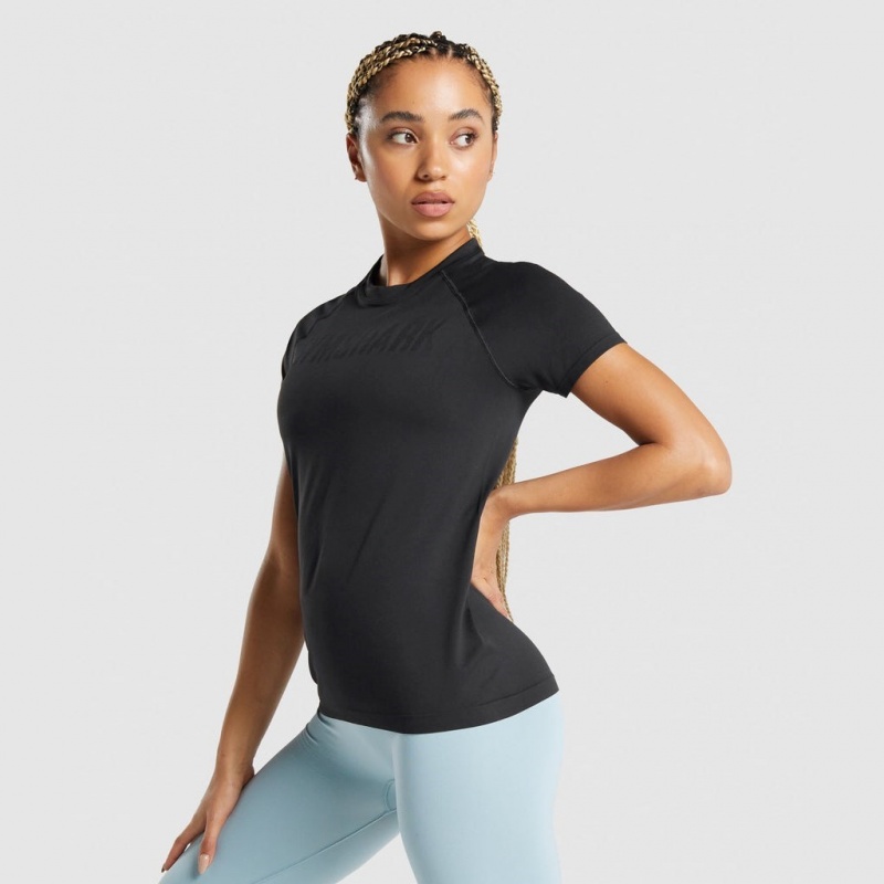 Camiseta Gymshark Fit Seamless Loose Negras | 15XNLEIBF