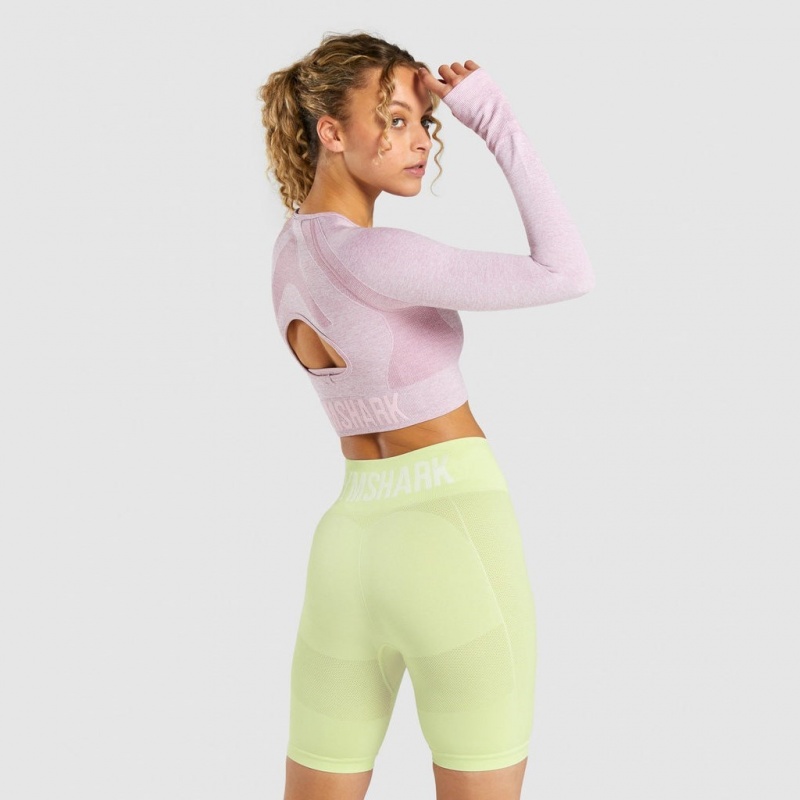 Camiseta Gymshark Flex Sports Long Sleeve Crop Moradas Claro | 56OGLDFET