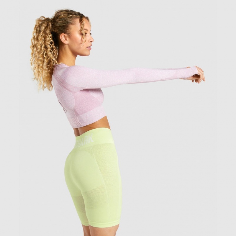 Camiseta Gymshark Flex Sports Long Sleeve Crop Moradas Claro | 56OGLDFET