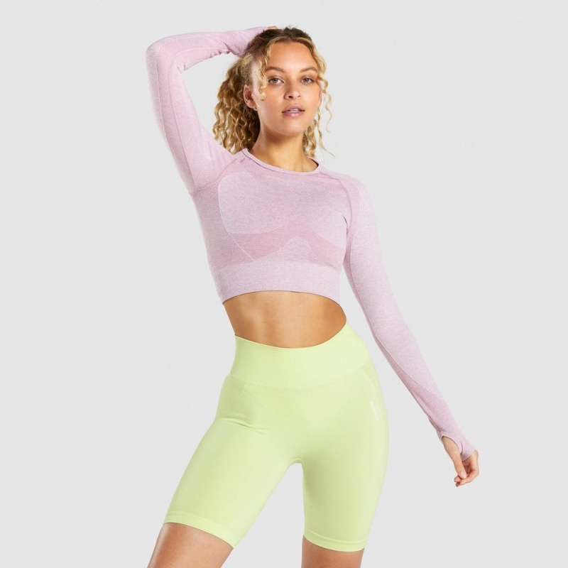 Camiseta Gymshark Flex Sports Long Sleeve Crop Moradas Claro | 56OGLDFET
