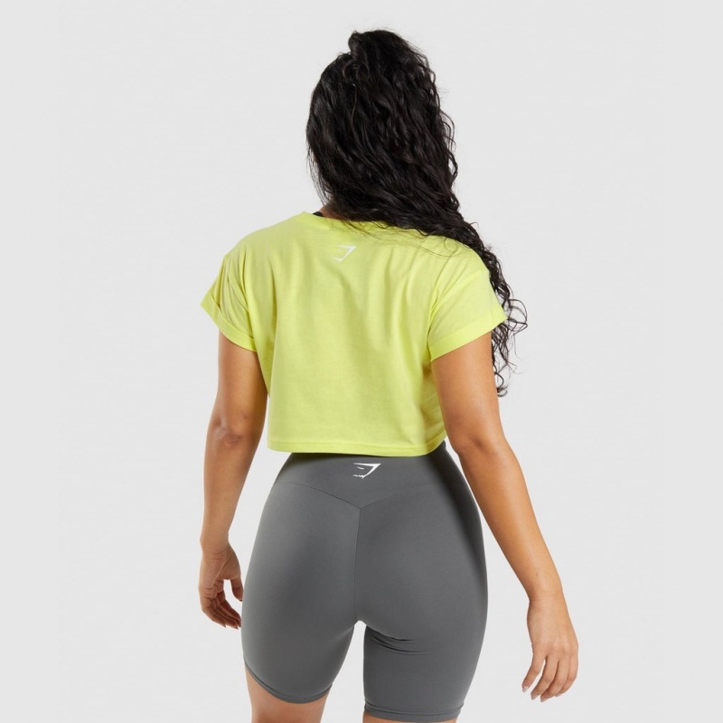 Camiseta Gymshark Fraction Crop Verde | 07EUNKAFL