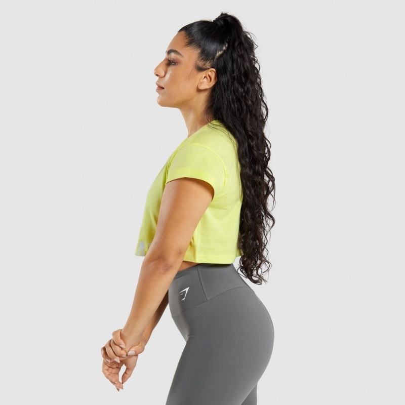 Camiseta Gymshark Fraction Crop Verde | 07EUNKAFL