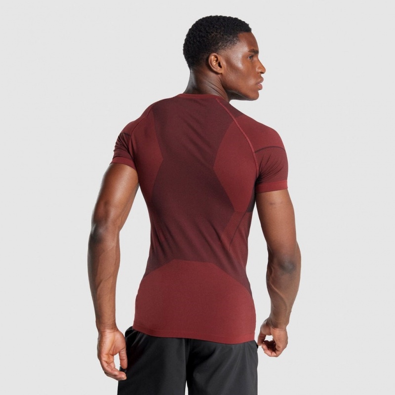Camiseta Gymshark Free Force Seamless Burdeos | 68GLEWCQZ