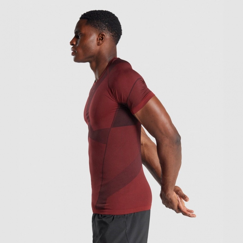 Camiseta Gymshark Free Force Seamless Burdeos | 68GLEWCQZ