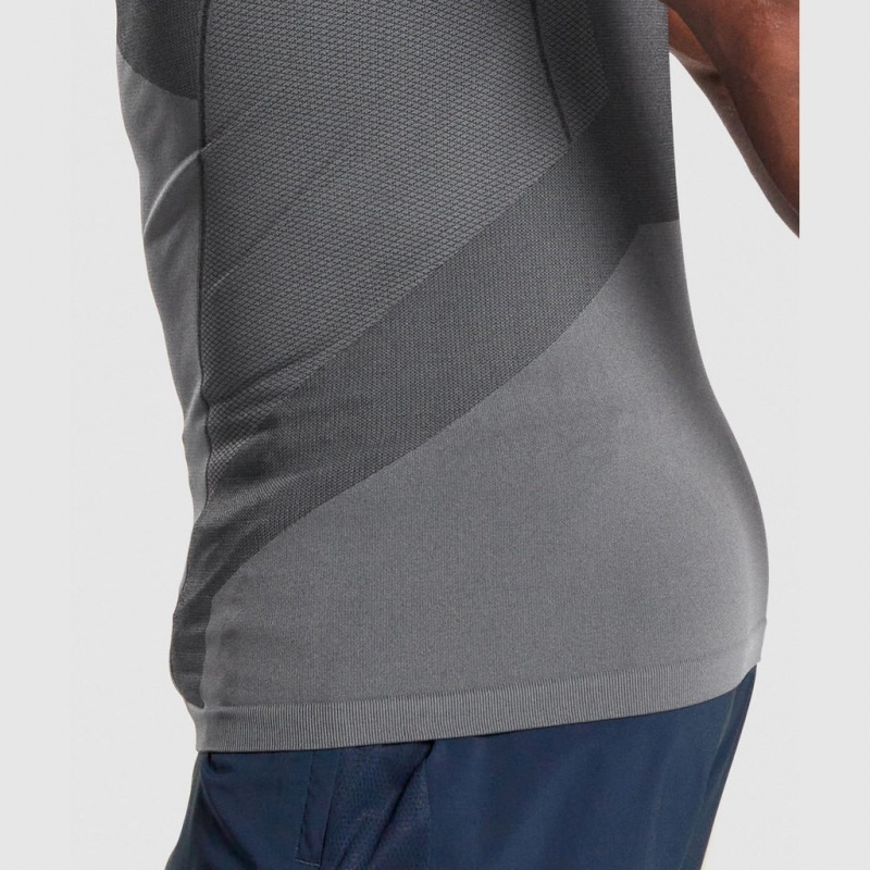 Camiseta Gymshark Free Force Seamless Gris | 74RNQMZCI
