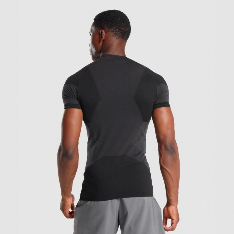 Camiseta Gymshark Free Force Seamless Negras | 85OKNXYEI