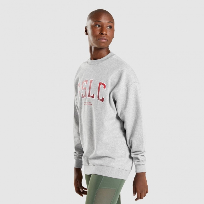 Camiseta Gymshark GSLC Oversized Gris Claro | 86ZLQVPHD