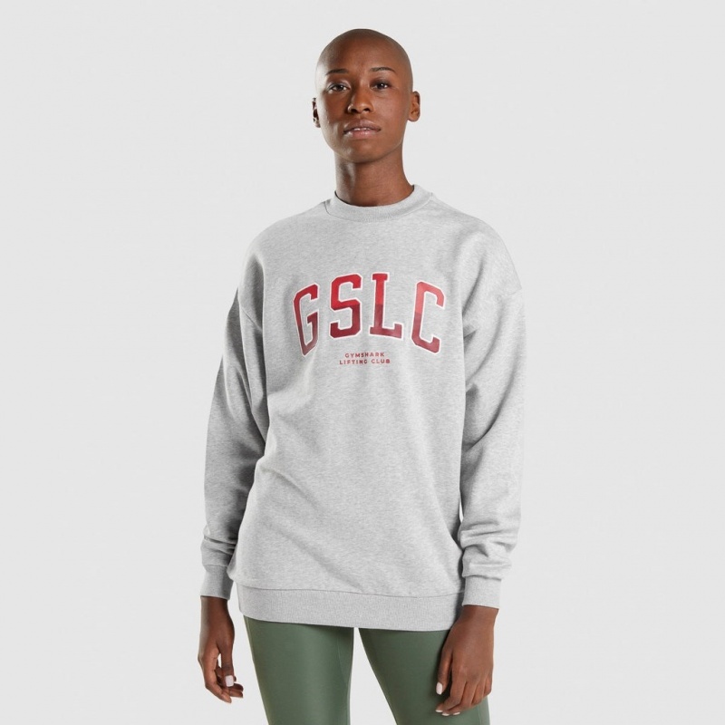Camiseta Gymshark GSLC Oversized Gris Claro | 86ZLQVPHD