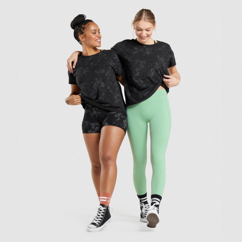 Camiseta Gymshark KK Fit Oversized Estampadas Negras Camuflaje | 78XCVHPDM