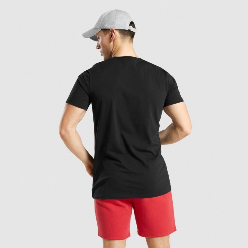 Camiseta Gymshark Legacy Negras Blancas | 15LDXZYPE