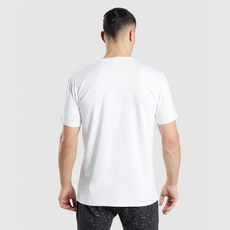 Camiseta Gymshark Micro Print Block Infill Blancas | 03MXJABOP