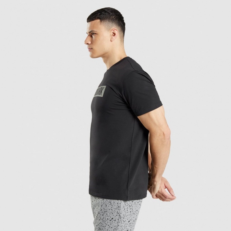 Camiseta Gymshark Micro Print Block Infill Negras | 79DFEAOBH