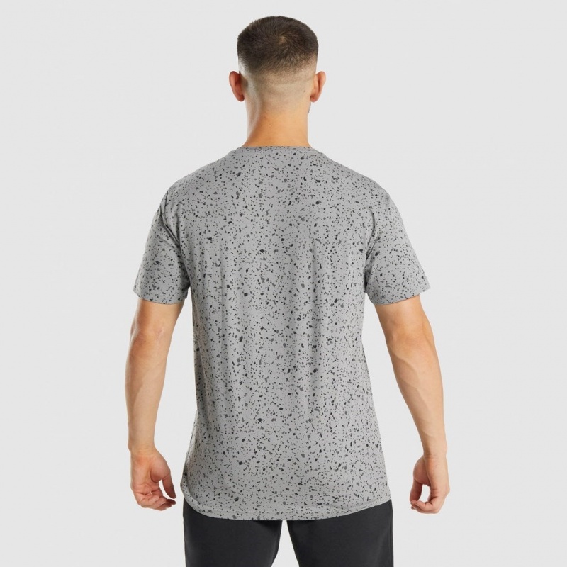 Camiseta Gymshark Micro Print Gris Claro | 20EDSJBKM