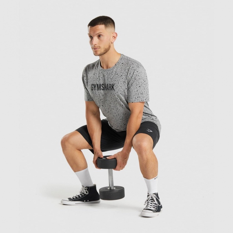 Camiseta Gymshark Micro Print Gris Claro | 20EDSJBKM
