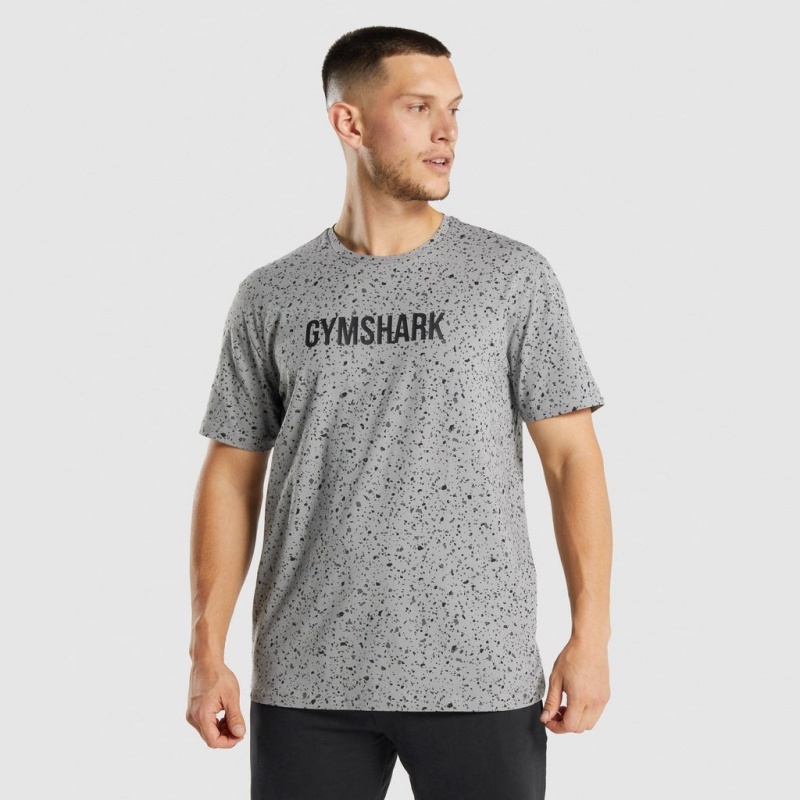 Camiseta Gymshark Micro Print Gris Claro | 20EDSJBKM