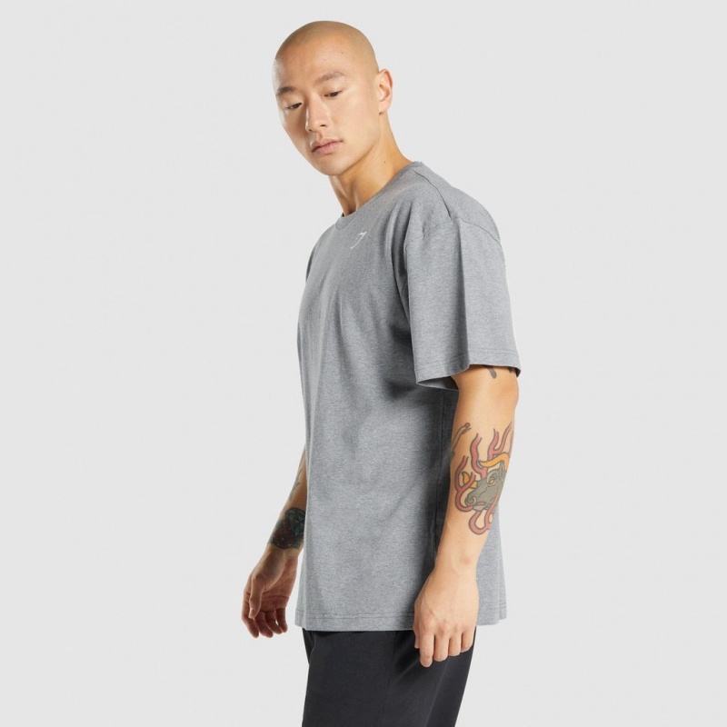 Camiseta Gymshark Oversized Charcoal Marl | 06JYARWCG